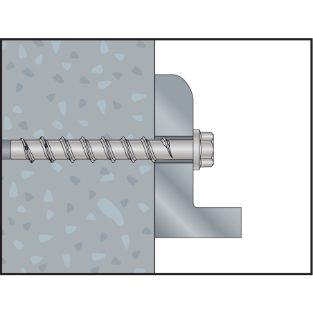 Șurub autoforant beton cu cap hexagonal 6x35 M8 BTSE filet exterior