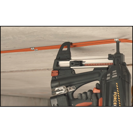 Clemă metalică dublă DFT pentru cablu, fixare cu pistol