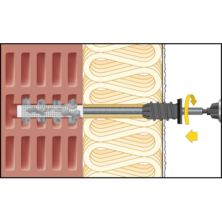 ResiTHERM® 12, 2 buc, tijă de ancorare M12x260 din oțel inoxidabil A4, filet de conectare M12x70 din oțel inoxidabil A4