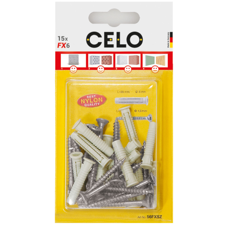 FX 10 Diblu universal nylon + șurub cap hexagonal 7x65 - 5buc